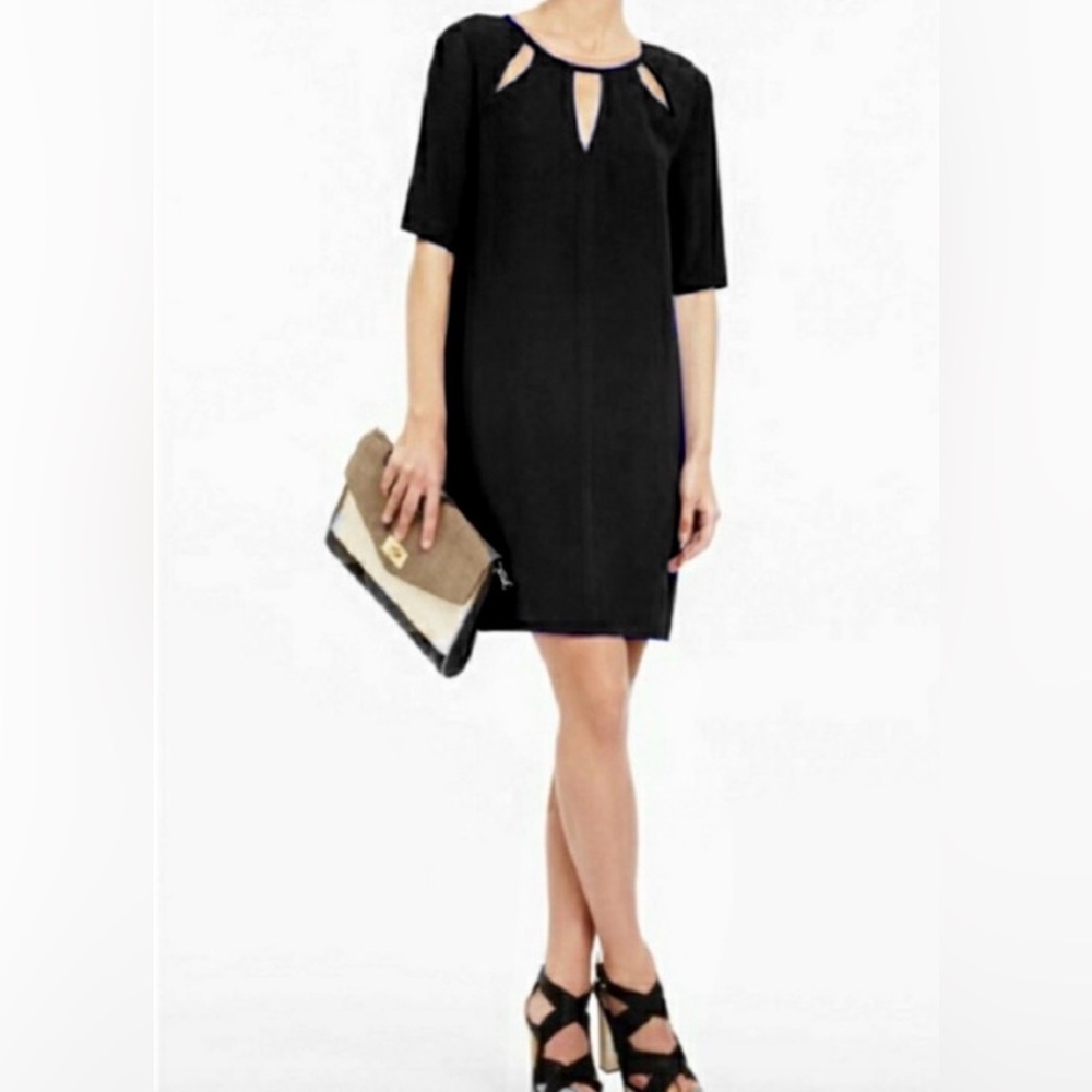 BCBGMaxAzria Rosetta Black Midi Dress
